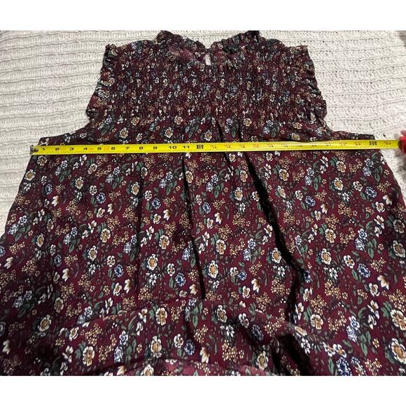 Zenobia Floral Shirred Blouse Top Sleeveless Women's Plus Size 2XL Red ZB9332F - Picture 3 of 7